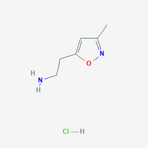 molecular formula C6H11ClN2O B1448716 2-(3-甲基-1,2-噁唑-5-基)乙基胺盐酸盐 CAS No. 1803562-43-7