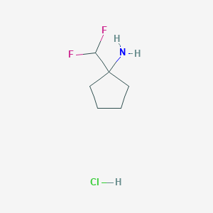 molecular formula C6H12ClF2N B1448717 1-(Difluoromethyl)cyclopentan-1-amine hydrochloride CAS No. 1803583-82-5