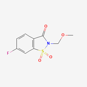 molecular formula C9H8FNO4S B1448718 6-Fluoro-2-(methoxymethyl)-2,3-dihydro-1,2-benzothiazole-1,1,3-trione CAS No. 1803601-39-9