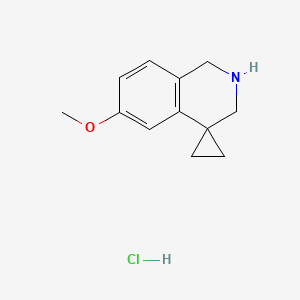 molecular formula C12H16ClNO B1448719 6'-methoxy-2',3'-dihydro-1'H-spiro[cyclopropane-1,4'-isoquinoline] hydrochloride CAS No. 1803595-89-2