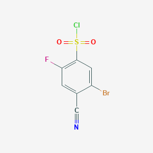 molecular formula C7H2BrClFNO2S B1448727 5-Bromo-4-cyano-2-fluorobenzenesulfonyl chloride CAS No. 1803562-48-2