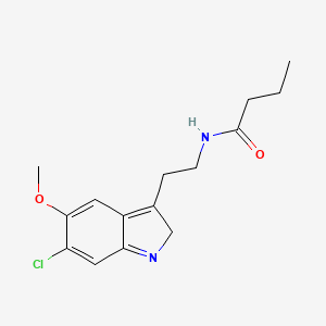 molecular formula C15H19ClN2O2 B14487275 Butyramide, N-(2-(6-chloro-5-methoxy-3-indolyl)ethyl)- CAS No. 63762-76-5