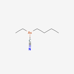 molecular formula C7H14AsN B14487281 Arsine, butylcyanoethyl- CAS No. 64049-06-5