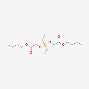 molecular formula C16H32O6Si B14487317 Butyl 4,4-diethyl-7-oxo-3,5,8-trioxa-4-siladodecan-1-oate CAS No. 64470-91-3