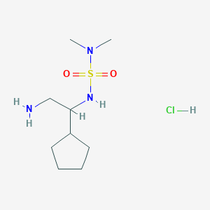 molecular formula C9H22ClN3O2S B1448732 [(2-Amino-1-cyclopentylethyl)sulfamoyl]dimethylamine hydrochloride CAS No. 1803583-28-9