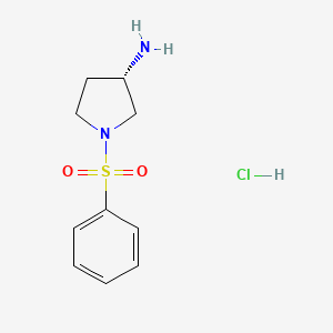 molecular formula C10H15ClN2O2S B1448742 (3S)-1-(苯磺酰基)吡咯烷-3-胺盐酸盐 CAS No. 1605250-53-0