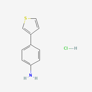 molecular formula C10H10ClNS B1448750 4-(Thiophen-3-yl)aniline hydrochloride CAS No. 1803598-86-8