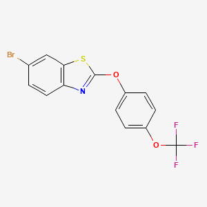 molecular formula C14H7BrF3NO2S B1448752 6-Bromo-2-[4-(trifluoromethoxy)phenoxy]-1,3-benzothiazole CAS No. 1972643-27-8
