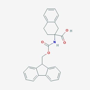molecular formula C26H23NO4 B144876 2-((((9H-Fluoren-9-yl)methoxy)carbonyl)amino)-1,2,3,4-tetrahydronaphthalene-2-carboxylic acid CAS No. 135944-08-0