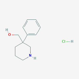 molecular formula C12H18ClNO B1448767 (3-Phenylpiperidin-3-yl)methanol hydrochloride CAS No. 2060037-56-9