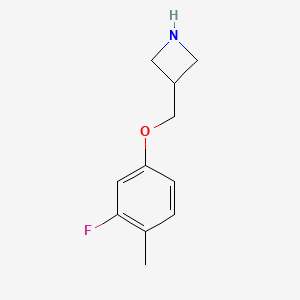 molecular formula C11H14FNO B1448777 3-[(3-Fluoro-4-methylphenoxy)methyl]azetidine CAS No. 1874864-75-1