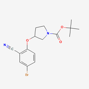 molecular formula C16H19BrN2O3 B1448807 Tert-butyl 3-(4-bromo-2-cyanophenoxy)pyrrolidine-1-carboxylate CAS No. 2058322-15-7