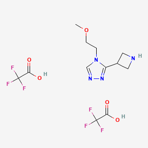 molecular formula C12H16F6N4O5 B1448809 3-Azetidin-3-yl-4-(2-methoxyethyl)-4H-1,2,4-triazole bis(trifluoroacetate) CAS No. 2108457-78-7
