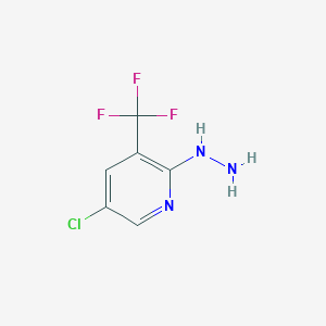 molecular formula C6H5ClF3N3 B144881 5-Chloro-2-hydrazinyl-3-(trifluoromethyl)pyridine CAS No. 129015-69-6
