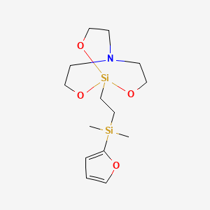 B14488131 2,8,9-Trioxa-5-aza-1-silabicyclo(3.3.3)undecane, 1-(2-(2-furanyldimethylsilyl)ethyl)- CAS No. 63366-68-7