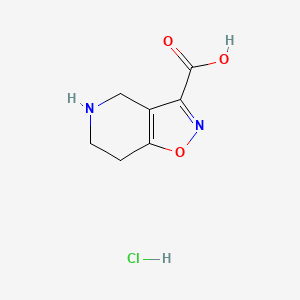 molecular formula C7H9ClN2O3 B1448817 4H,5H,6H,7H-[1,2]oxazolo[4,5-c]pyridine-3-carboxylic acid hydrochloride CAS No. 1803587-35-0