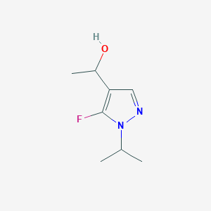 molecular formula C8H13FN2O B1448819 1-[5-fluoro-1-(propan-2-yl)-1H-pyrazol-4-yl]ethan-1-ol CAS No. 1803589-22-1