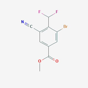 molecular formula C10H6BrF2NO2 B1448824 Methyl 3-bromo-5-cyano-4-(difluoromethyl)benzoate CAS No. 1805217-48-4