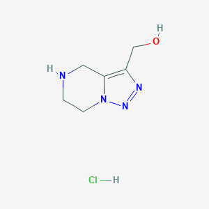 molecular formula C6H11ClN4O B1448834 4H,5H,6H,7H-[1,2,3]triazolo[1,5-a]pyrazin-3-ylmethanol hydrochloride CAS No. 1803609-34-8