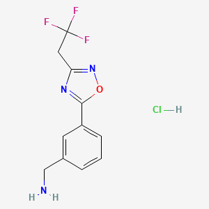 molecular formula C11H11ClF3N3O B1448842 {3-[3-(2,2,2-Trifluoroethyl)-1,2,4-oxadiazol-5-yl]phenyl}methanamine hydrochloride CAS No. 1803607-88-6