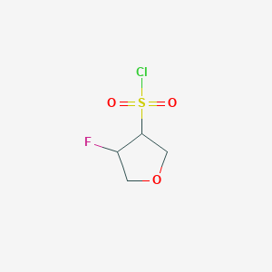 molecular formula C4H6ClFO3S B1448843 4-Fluorooxolane-3-sulfonyl chloride CAS No. 1803609-87-1