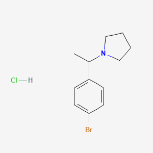 molecular formula C12H17BrClN B1448844 1-[1-(4-Bromophenyl)ethyl]pyrrolidine hydrochloride CAS No. 1803591-42-5