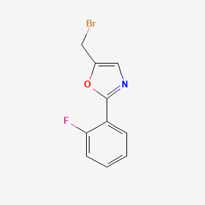 molecular formula C10H7BrFNO B1448848 5-(Bromomethyl)-2-(2-fluorophenyl)oxazole CAS No. 2098091-29-1