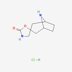 molecular formula C9H15ClN2O2 B1448868 8-Azaspiro[bicyclo[3.2.1]octane-3,5'-oxazolidin]-2'-one hydrochloride CAS No. 1949815-69-3