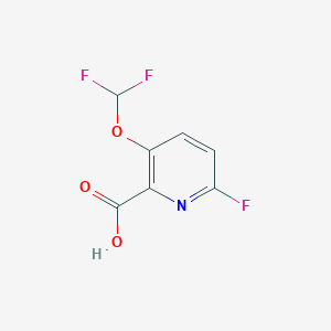 molecular formula C7H4F3NO3 B1448884 3-Difluoromethoxy-6-fluoropicolinic acid CAS No. 1804420-56-1