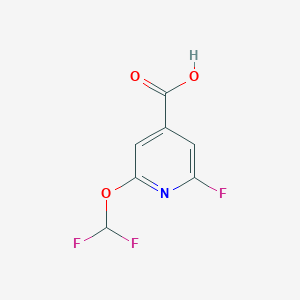 molecular formula C7H4F3NO3 B1448886 2-Difluoromethoxy-6-fluoroisonicotinic acid CAS No. 1803823-54-2