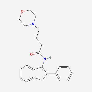 molecular formula C23H28N2O2 B14488911 1-Indanamine, N-(2-morpholinobutyryl)-2-phenyl- CAS No. 63992-13-2