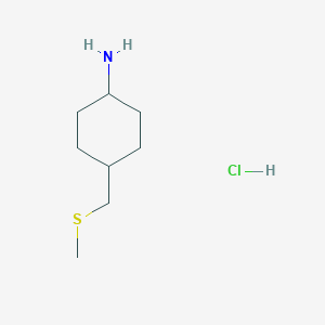 molecular formula C8H18ClNS B1448894 4-[(Methylsulfanyl)methyl]cyclohexan-1-amine hydrochloride CAS No. 2206609-22-3