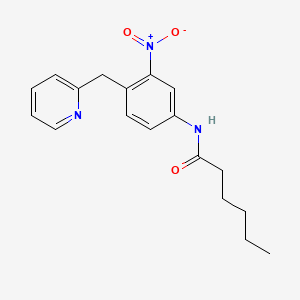 Hexanamide, N-(3-nitro-4-(2-pyridinylmethyl)phenyl)-