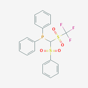 molecular formula C20H16F3O4PS2 B14488952 [(Benzenesulfonyl)(trifluoromethanesulfonyl)methyl](diphenyl)phosphane CAS No. 63220-63-3