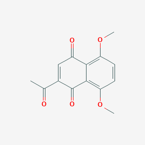 molecular formula C14H12O5 B14488977 1,4-Naphthalenedione, 2-acetyl-5,8-dimethoxy- CAS No. 65978-26-9