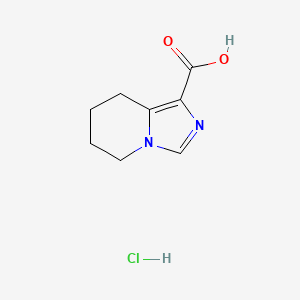 molecular formula C8H11ClN2O2 B1448902 5,6,7,8-Tetrahydroimidazo[1,5-a]pyridine-1-carboxylic acid hydrochloride CAS No. 2034154-75-9