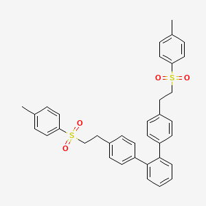 molecular formula C36H34O4S2 B14489091 1,2-Bis[4-[2-(4-methylphenyl)sulfonylethyl]phenyl]benzene CAS No. 65818-70-4