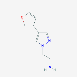 molecular formula C9H11N3O B1448914 2-(4-(呋喃-3-基)-1H-吡唑-1-基)乙胺 CAS No. 1862877-05-1