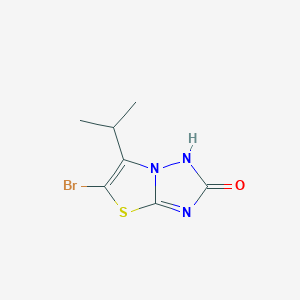 molecular formula C7H8BrN3OS B14489149 5-Bromo-6-(propan-2-yl)[1,3]thiazolo[3,2-b][1,2,4]triazol-2(1H)-one CAS No. 65476-48-4