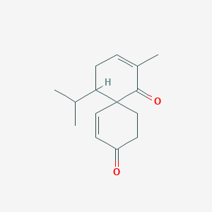 molecular formula C15H20O2 B14489164 2-Methyl-5-(propan-2-yl)spiro[5.5]undeca-2,7-diene-1,9-dione CAS No. 65817-29-0