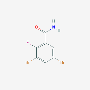 molecular formula C7H4Br2FNO B1448917 3,5-Dibromo-2-fluorobenzamide CAS No. 1803816-87-6