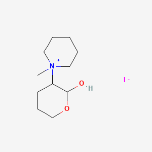 molecular formula C11H22INO2 B14489189 1-(2-Hydroxytetrahydro-2H-pyran-3-yl)-1-methylpiperidinium iodide CAS No. 64647-14-9