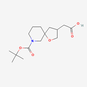 molecular formula C15H25NO5 B1448923 2-(7-(叔丁氧羰基)-1-氧杂-7-氮杂螺[4.5]癸-3-基)乙酸 CAS No. 1422344-25-9