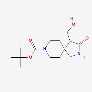molecular formula C14H24N2O4 B1448924 叔丁基4-(羟甲基)-3-氧代-2,8-二氮杂螺[4.5]癸烷-8-羧酸酯 CAS No. 1445951-29-0