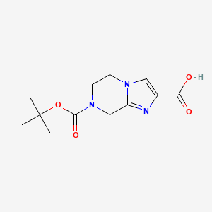 molecular formula C13H19N3O4 B1448925 7-(叔丁氧羰基)-8-甲基-5,6,7,8-四氢咪唑并[1,2-a]哒嗪-2-羧酸 CAS No. 1824023-99-5