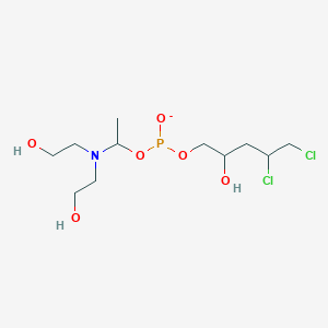 molecular formula C11H23Cl2NO6P- B14489261 11,12-Dichloro-1,9-dihydroxy-3-(2-hydroxyethyl)-4-methyl-5,7-dioxa-3-aza-6-phosphadodecan-6-olate CAS No. 63661-73-4