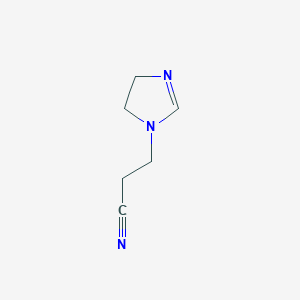 molecular formula C6H9N3 B14489294 3-(4,5-Dihydro-1H-imidazol-1-yl)propanenitrile CAS No. 65288-37-1