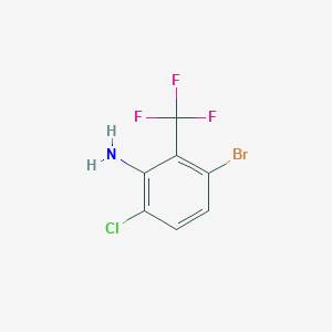molecular formula C7H4BrClF3N B1448931 3-Bromo-6-chloro-2-(trifluoromethyl)aniline CAS No. 1805585-25-4