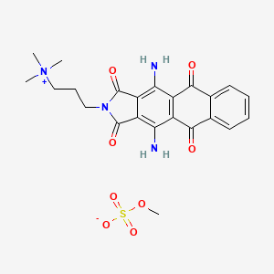 molecular formula C23H26N4O8S B14489333 2H-Naphth[2,3-f]isoindole-2-propanaminium, 4,11-diamino-1,3,5,10-tetrahydro-N,N,N-trimethyl-1,3,5,10-tetraoxo-, methyl sulfate CAS No. 65059-99-6