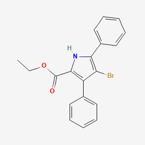 molecular formula C19H16BrNO2 B14489346 Ethyl 4-bromo-3,5-diphenyl-1H-pyrrole-2-carboxylate CAS No. 65939-67-5